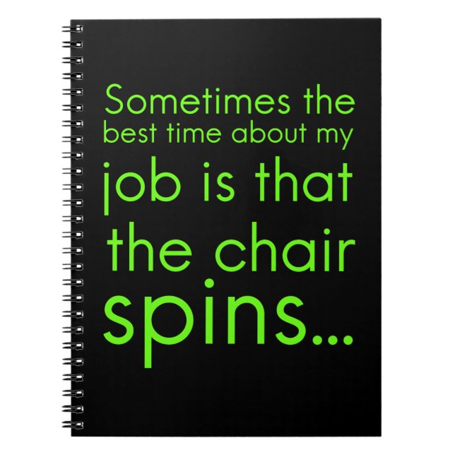 Carnet Chaise de travail tourne des cadeaux amusants pour (Devant)