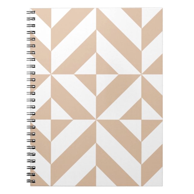 Carnet Chaleureux Beige Géométrique Motif (Devant)