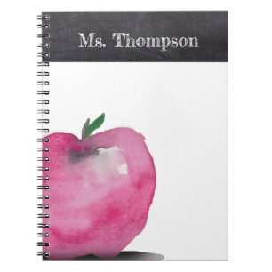 Carnet Chalk Aquarelle Personnalisée Apple Nom de l'ensei