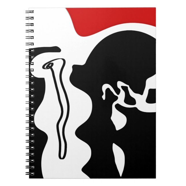 Carnet Chambre de décalage : Noir, Blanc et Rouge Abstrai (Devant)