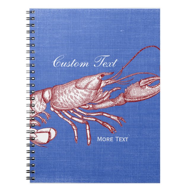 Carnet Chambre de plage faite sur commande de homard (Devant)
