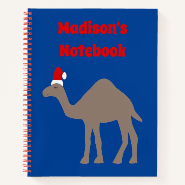 Carnet Chameau de Noël mignon Nom personnalisé (Devant)