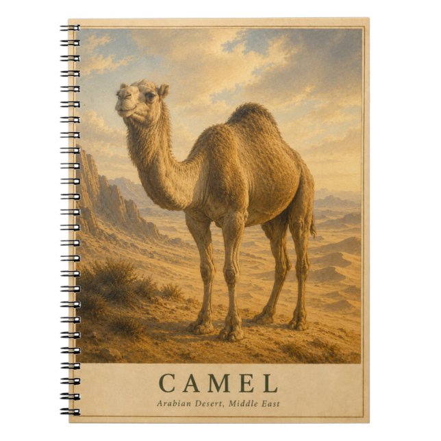 Carnet Chameau Désert Arabique VINTAGE (Devant)