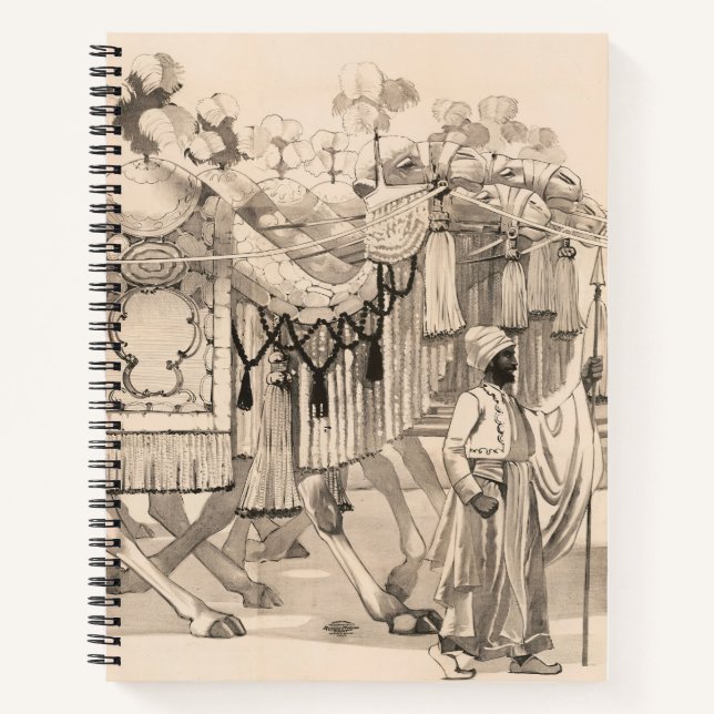 Carnet Chameaux Marchant Habillés En Costume (Devant)