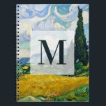 Carnet Champ de blé Van Gogh avec Cyprès. Impressionnisme<br><div class="desc">Van Gogh "Champ de blé avec cyprès" carnet avec monogramme.</div>