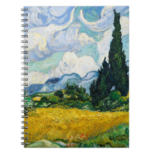 Carnet Champ de blé Van Gogh avec Cyprès. Impressionnisme