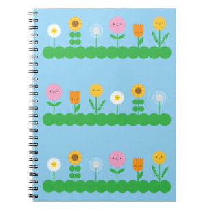 Carnet Champ de fleurs de Kawaii