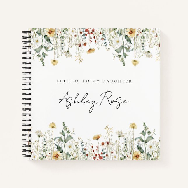 Carnet Champ de fleurs sauvages estivales Lettres à ma fi (Devant)