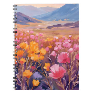 Carnet Champ de fleurs sauvages   Peinture de paysage flo