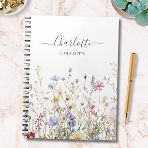 Carnet Champ de Fleurs Sauvages Rustique Jolies Aq