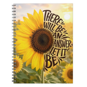 Carnet Champ de Tournesols avec Citation Inspirante