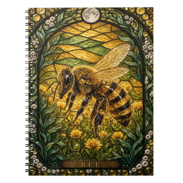 Carnet Champ de trèfle abeille vitrail Illumina (Devant)