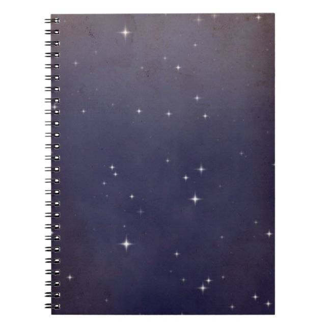 Carnet Champ d'étoiles ciel de nuit violet délavé  (Devant)