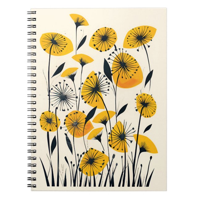 Carnet Champ fleur sauvage Dandelion (Devant)