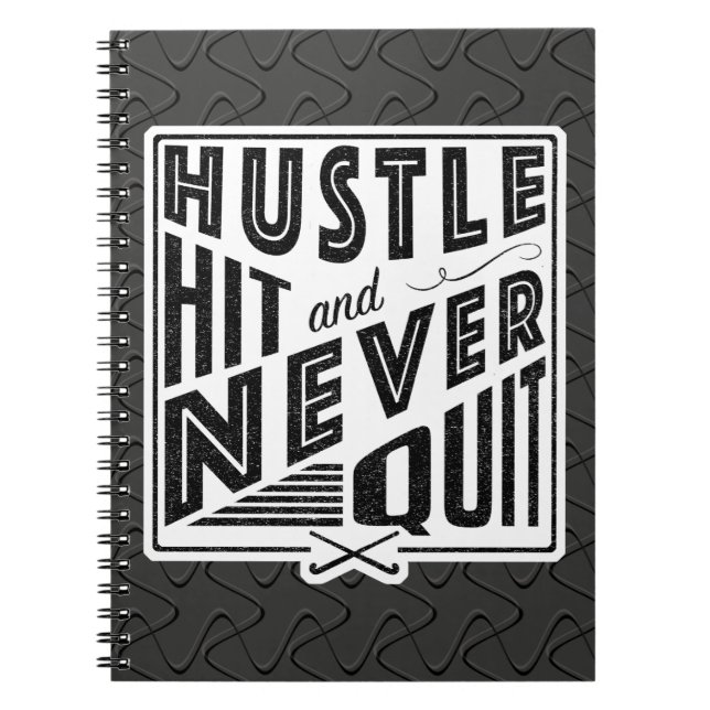 Carnet Champ Hockey Hustit Hit & Never Quitter Bloc-notes (Devant)