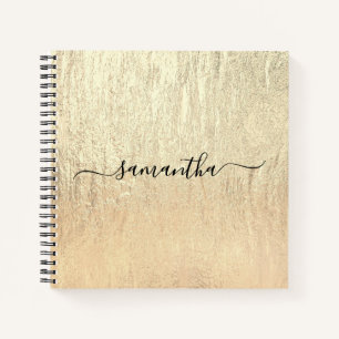 Carnet Champagne Luxueux Signature Nom Or