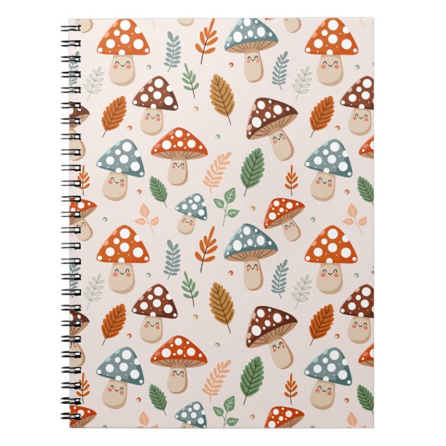 Carnet Champignon, Feuillage d'automne, Motif de la natur (Devant)