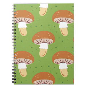 Carnet Champignons d'automne : motif sans couture verte.