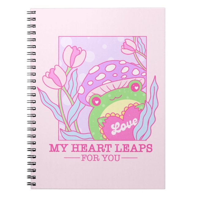 Carnet Champignons et grenouilles mignons - My Heart Leap (Devant)