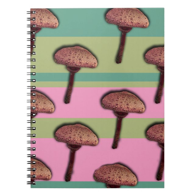 Carnet Champignons et rayures Spiral Notebookok (Devant)