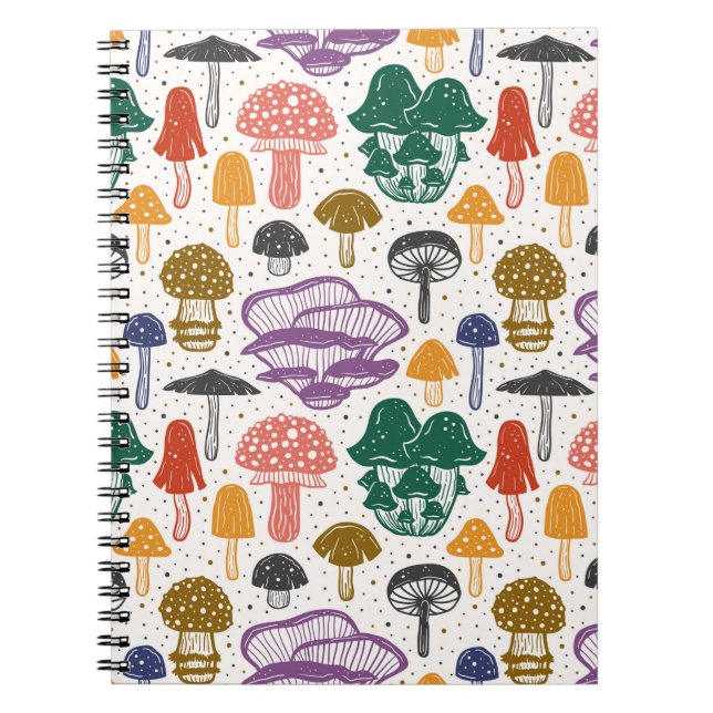 Carnet Champignons forestiers. Motif, texture, sac (Devant)