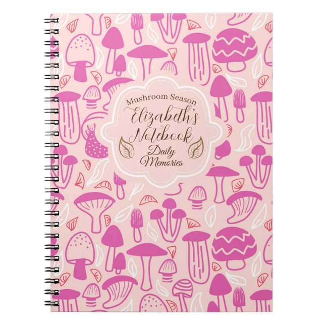 Carnet Champignons Magenta rose (Devant)