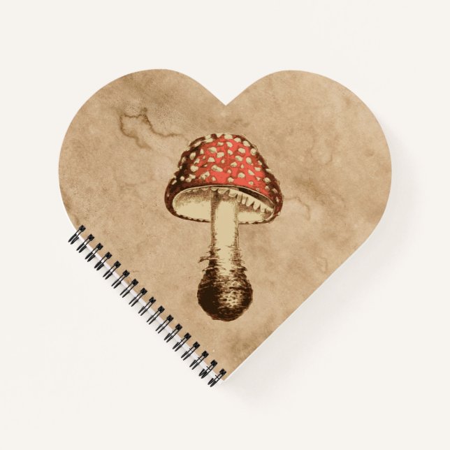 Carnet Champignons sur un vieux papier (Devant)