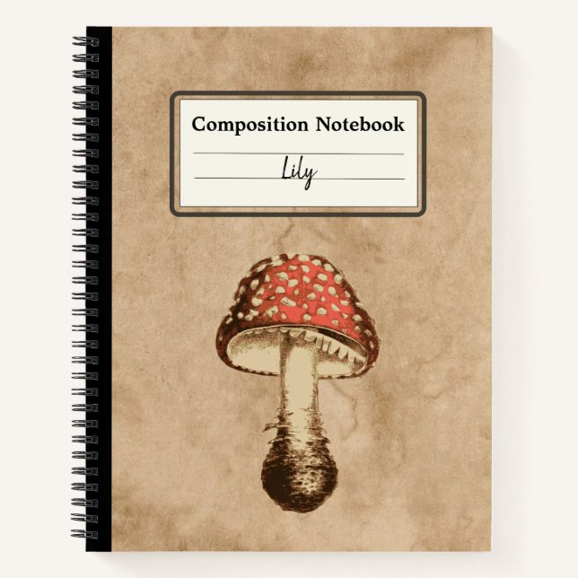 Carnet Champignons sur un vieux papier Composition person (Devant)