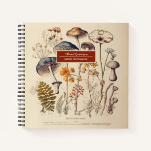 Carnet Champignons vintages Nom et sujet de la nature
