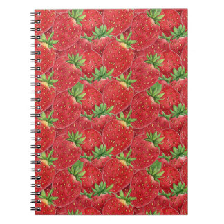 Carnet Champs de Fraises Douces d'Été - Aquarelle Rouge