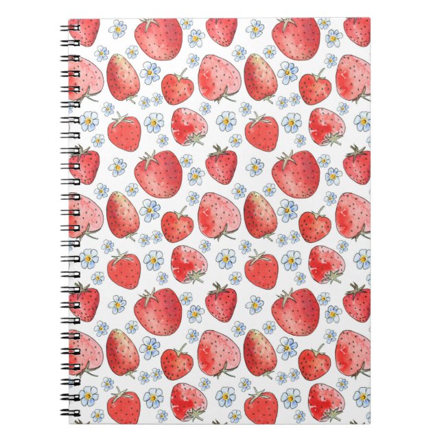 Carnet Champs de fraises : Fraîcheur d'été (Devant)