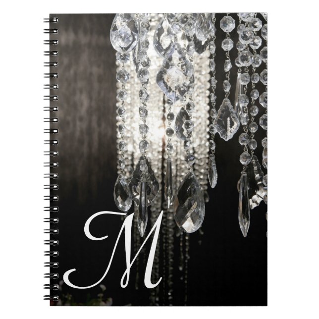 Carnet Chandelier en cristal Chic Monogramme Note initial (Devant)