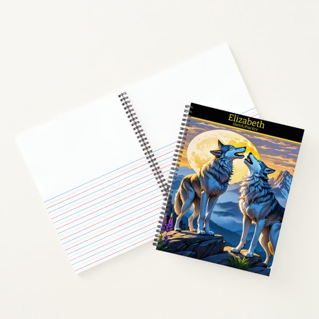 Carnet Chanson de loup sous le clair de lune au crépuscul (Intérieur)