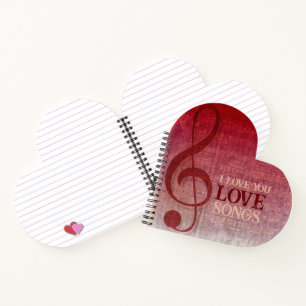 Carnet Chansons d'amour Clef Rouge Musique
