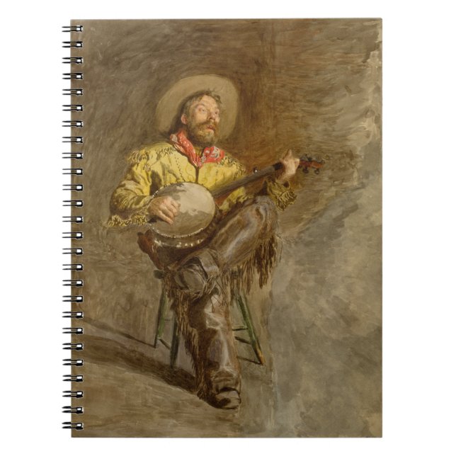 Carnet Chanter Espagnol Cowboy à Banjo jouer à la chanson (Devant)