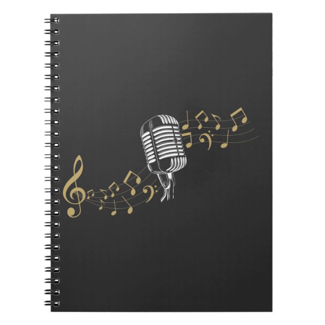 Carnet Chanteur Microphone Notes musicales Amateur de kar (Devant)