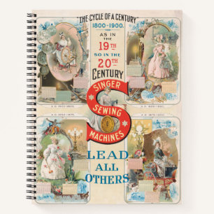 Carnet Chanteur vintage - Machine à coudre et
