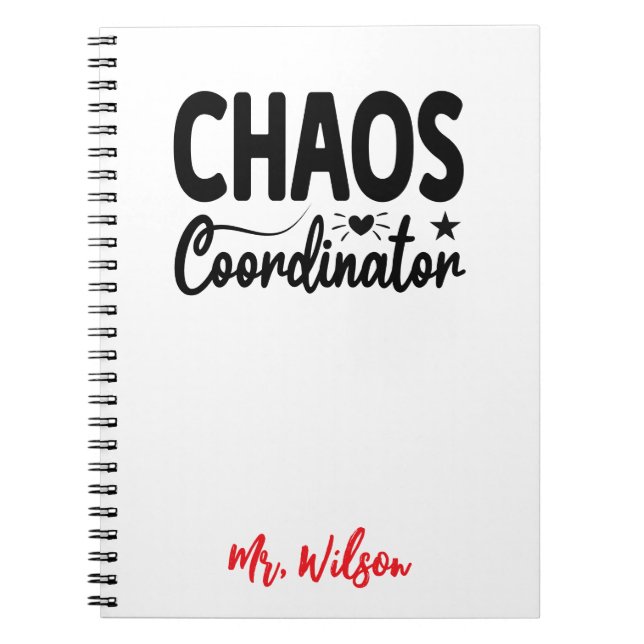 Carnet Chaos Coordinator Notebook – Funny Teacher Quote (Devant)