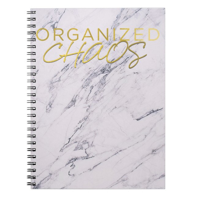 Carnet Chaos Organisé Jaune Moderne Marbre (Devant)