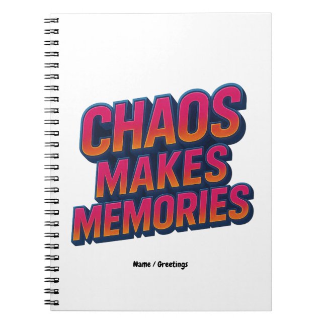 Carnet Chaos rend les souvenirs Retro Synthwave Design am (Devant)
