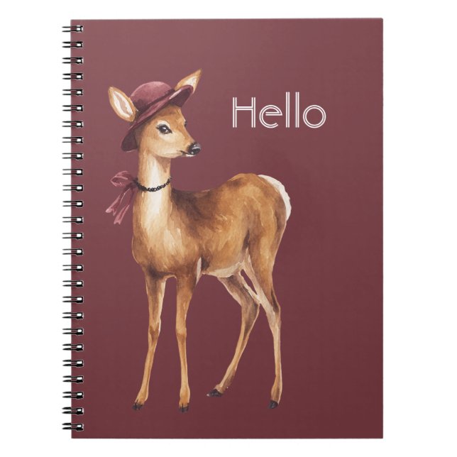 Carnet Chapeau Bourgogne Cerf (Devant)