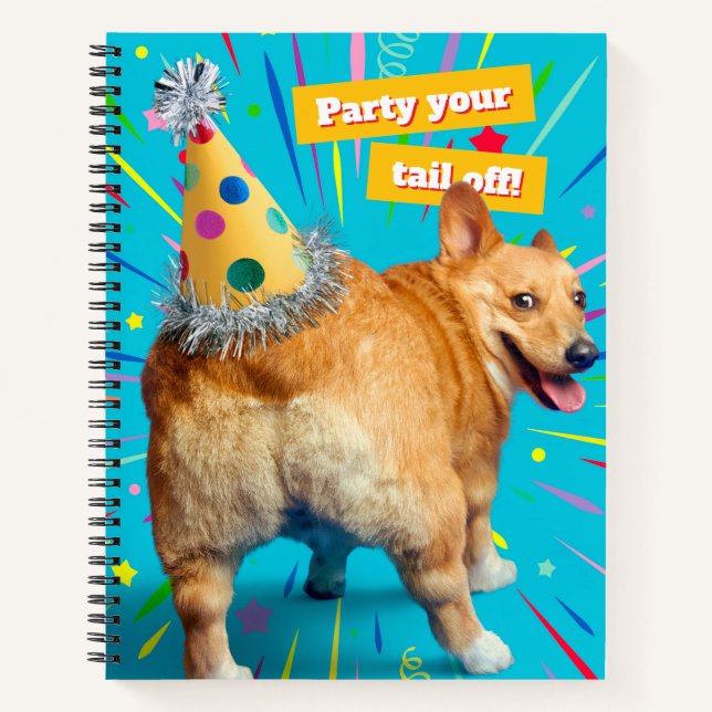 Carnet Chapeau d'anniversaire pour derrière de Corgi (Devant)