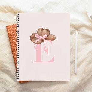 Carnet Chapeau de Cowgirl Coquette Ruban Rose Monogrammé