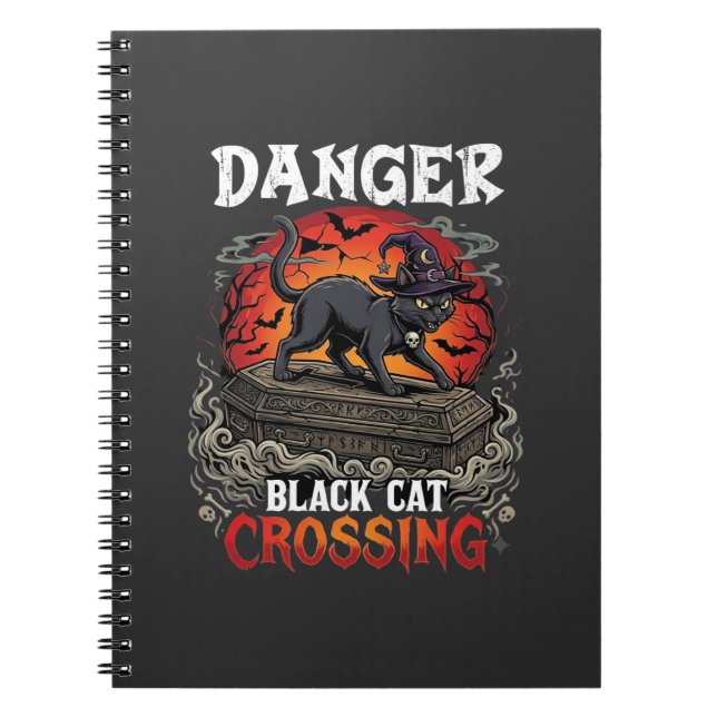 Carnet Chapeau de sorcière de Halloween Danger Black Cat  (Devant)
