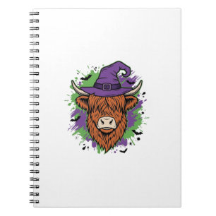 Carnet Chapeau de sorcière de vache des Highlands Hallowe