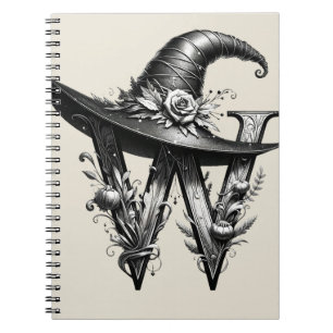Carnet Chapeau de sorcière noire Lettre magique de sorcel
