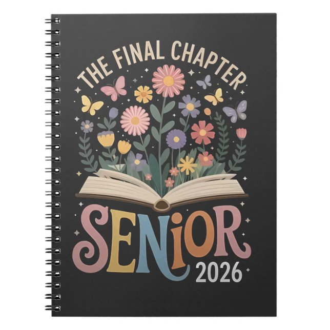 Carnet Chapitre Final Fleur de graduation senior 2026 (Devant)