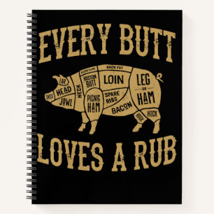 Carnet Chaque Beurre Aime Un Bon Rub Drôle Porc BBQ
