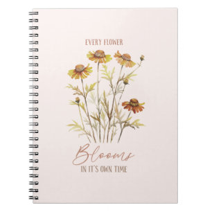 Carnet Chaque fleur fleurit dans son propre temps -Floral