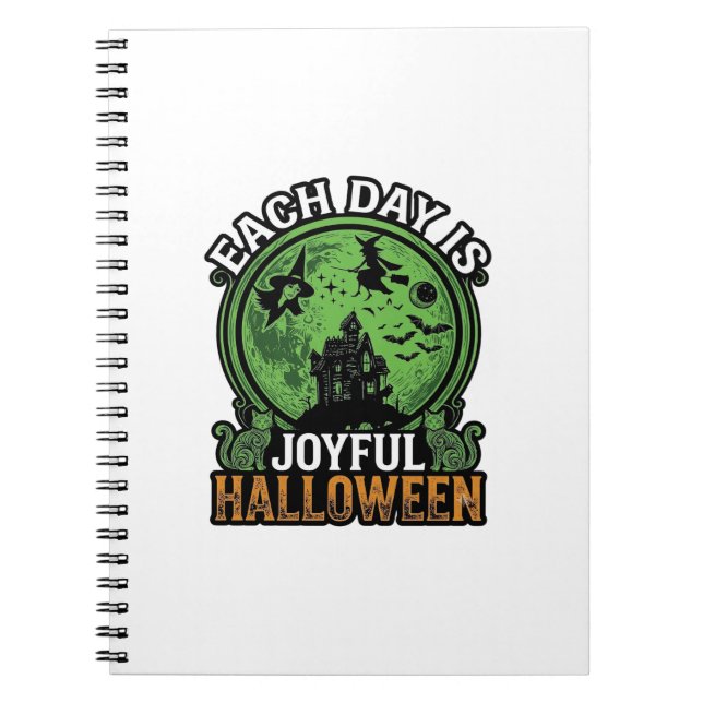 Carnet Chaque jour joyeuse maison hantée Halloween sorciè (Devant)